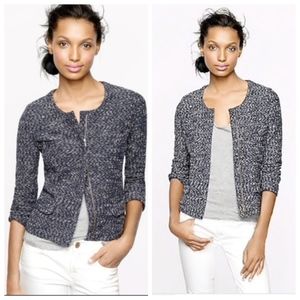 J Crew Micro Tweed Blazer Jacket (Navy) S